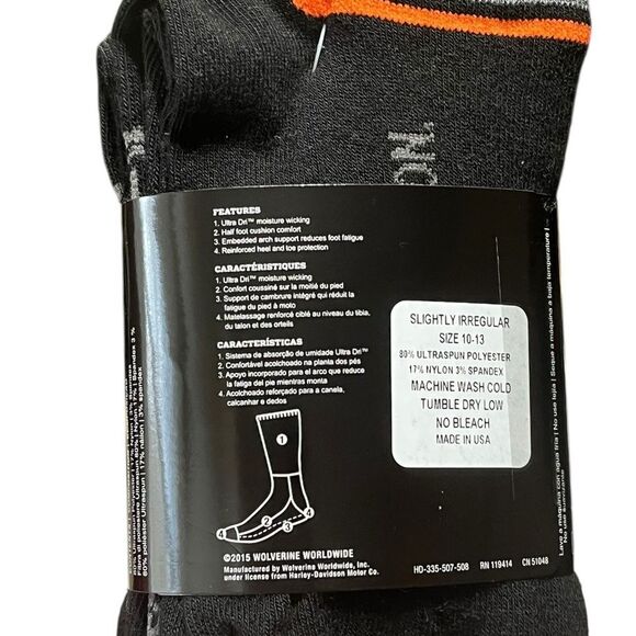 Harley-Davidson Men's Patriotic Eagle Riding Socks, 2 Pairs, Size L, NWT - Picture 6 of 6